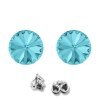 Srebrne kolczyki wkręty Rivoli 12mm Light Turquoise