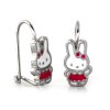 Srebrne emaliowane kolczyki królik Hello Kitty 2