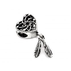 Srebrny koralik modułowy Beads serce łapacz snów