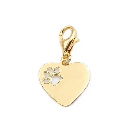 Pozłacany charms serce łapka
