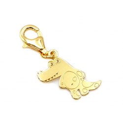 Pozłacany charms zawieszka krokodyl