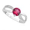 Srebrny pierścionek rubinowa cyrkonia