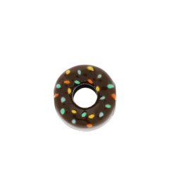 Srebrna przekładka modułowa pączek donut emalia