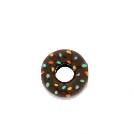 Srebrna przekładka modułowa pączek donut emalia