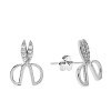 Srebrne kolczyki nożyczki cyrkonie 3