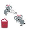 Srebrne emaliowane kolczyki koala