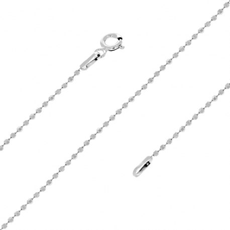 Rodowany srebrny 925 łańcuszek 42cm - kulki