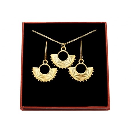 Pozłacany komplet słońce promienie