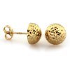 Złote 375 kolczyki 8 mm kuleczki diamentowane