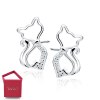 Srebrne 925 kolczyki kotki crystal + pudełko