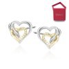 Srebrne 925 kolczyki wkręty serduszka + pudełko