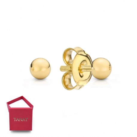 Kolczyki złote 585 gładkie kulki 3 mm