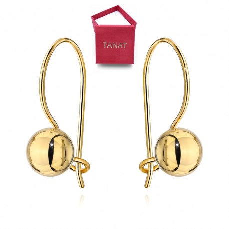 Kolczyki złote 585 dziecięce kule 5mm pudełko