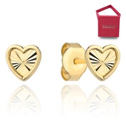 Kolczyki złote 585 serduszka serca diamentowane