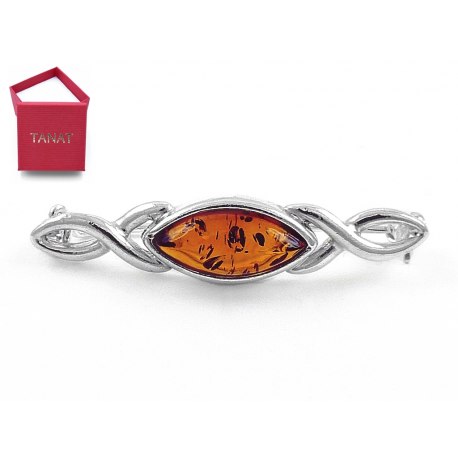 Broszka z bursztynem