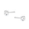 Srebrne kolczyki crystal cyrkonia 3 mm w koszyczku
