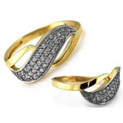 Pierścionek złoty 333 błyszczący cyrkonie R. 13