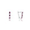 Srebrne kolczyki przecinki różowo białe cyrkonie