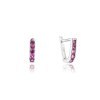 Srebrne kolczyki przecinki różowo cyrkonie