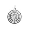 Medalik okrągły srebrny wisiorek Matka Boska DEW-25