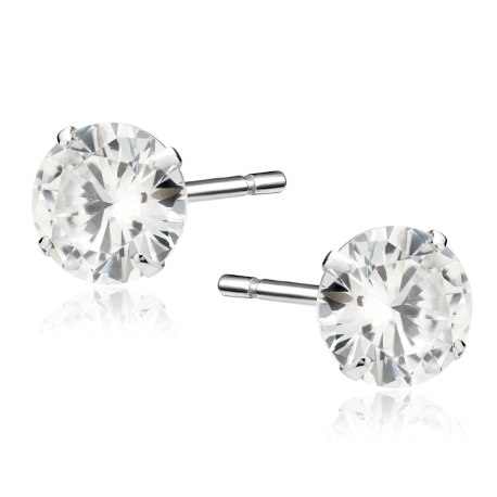 Srebrne kolczyki crystal cyrkonia 7 mm