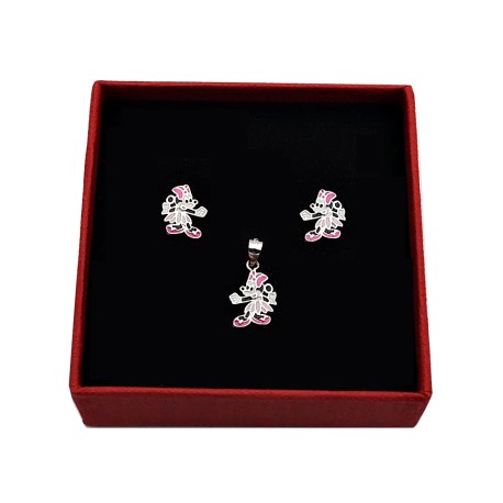 Srebrny emaliowany komplet z Myszką