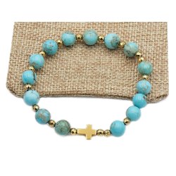 Bransoletka różaniec na rękę howlit niebieski - sakwa