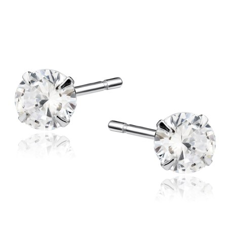Srebrne kolczyki crystal cyrkonia 6 mm