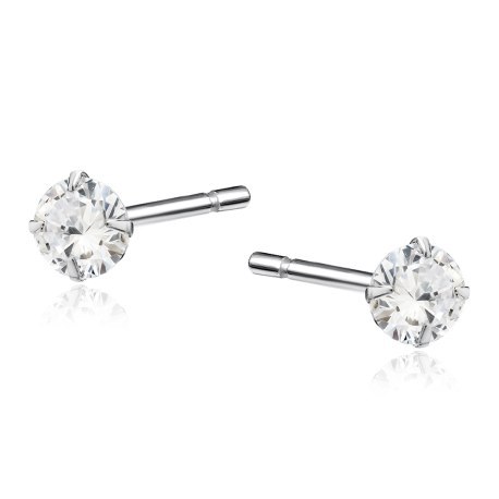 Srebrne kolczyki crystal cyrkonia 4 mm