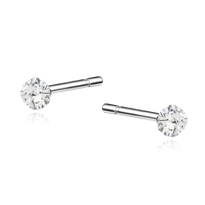 Srebrne kolczyki crystal cyrkonia 3 mm