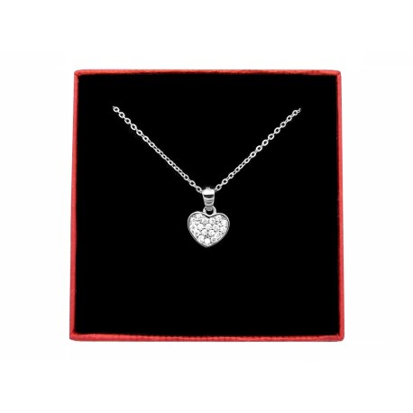 Srebrny naszyjnik serce serduszko z cyrkoniami