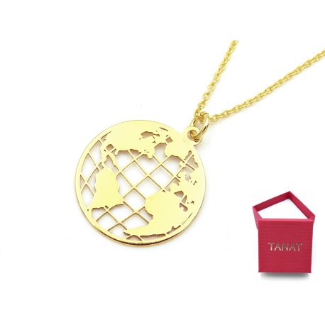 Pozłacany naszyjnik kula ziemska globus