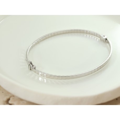 Srebrna 925 bransoletka sztywna bangle