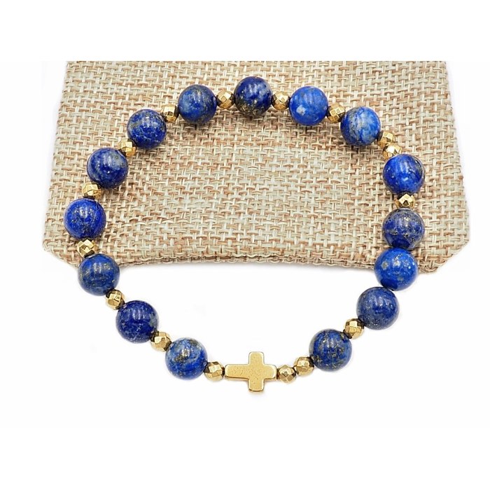 Bransoletka różaniec na rękę lapis lazuli