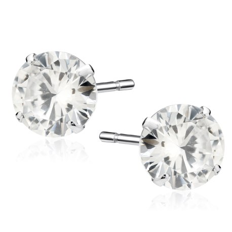 Srebrne kolczyki crystal cyrkonia 8 mm