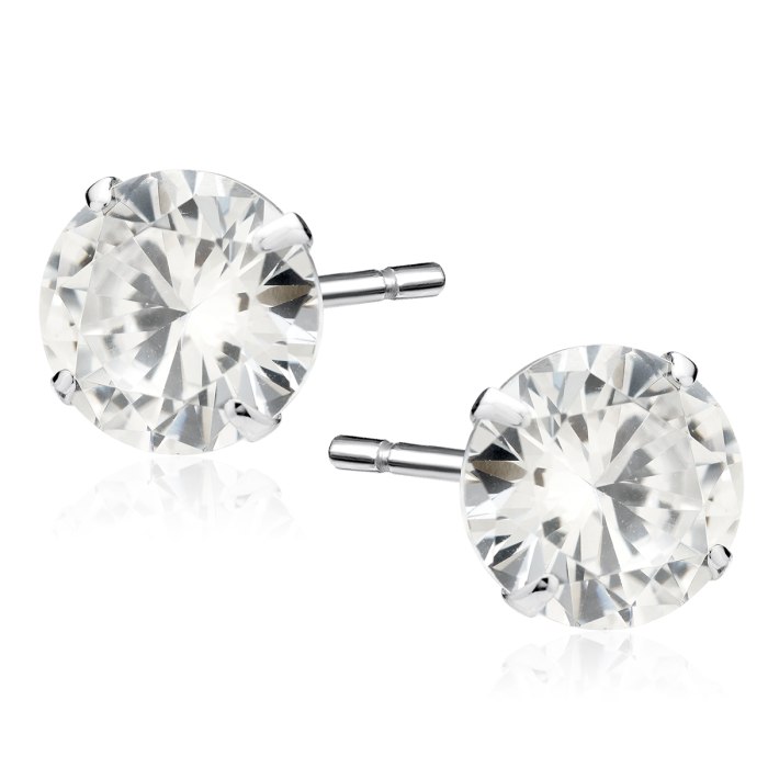 Srebrne kolczyki crystal cyrkonia 8 mm