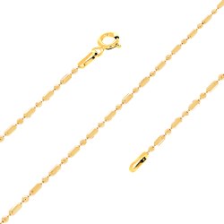 Łańcuszek srebro 925 pozłacane kuleczki wałeczki 45 cm