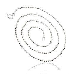 Srebrny łańcuszek 925 kulki 1 mm biżuteria na prezent - 50 cm