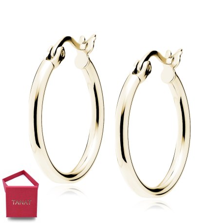 Kolczyki srebrne pozłacane koła 925 złoto eleganckie klasyczne 20 mm