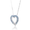 Naszyjnik srebrny 925 błękitne serduszko serce cyrkonie