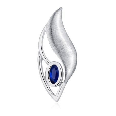 Srebrny 925 wisiorek elegancki satyna szafirowa cyrkonia