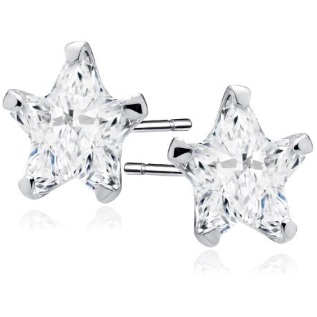 Kolczyki srebrne crystal cyrkonia gwiazdka 7,5 mm