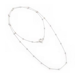 Łańcuszek srebrny 925 damski klasyczny Ankier kuleczki 45 cm