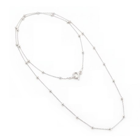 Łańcuszek srebrny 925 rodowany Ankier kuleczki 45 cm