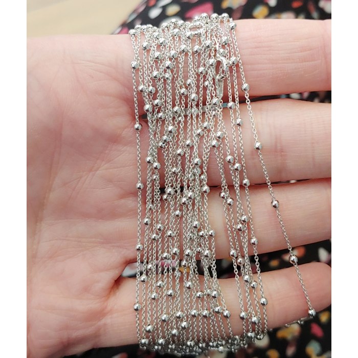 Łańcuszek srebrny 925 damski klasyczny Ankier kuleczki 45 cm