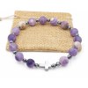 Bransoletka różaniec na rękę ametyst Chevron matowy na prezent