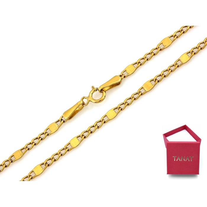 Złoty łańcuszek łańcuch 585 14K Figaro 45 cm