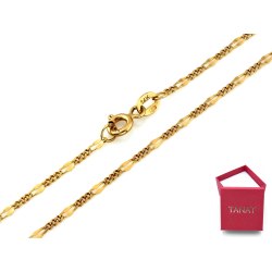 Złoty łańcuszek łańcuch 585 14K Figaro ozdobyny 50 cm