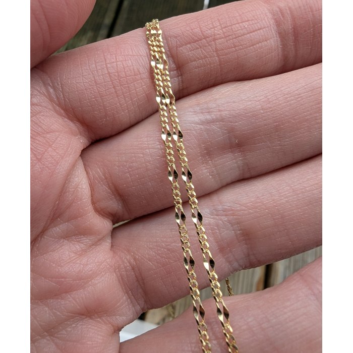 Złoty łańcuszek łańcuch 585 14K Figaro ozdobyny 50 cm