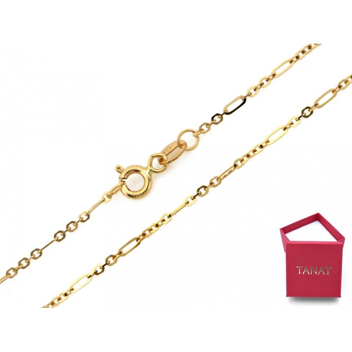 Złoty łańcuszek damski 585 14K ozdobyny ogniwa 45 cm